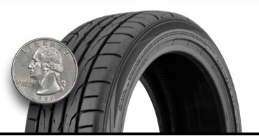 Tire and US Quarter