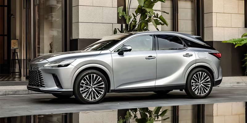 Lexus RX parked in a scenic area of El Paso, TX, showcasing its sleek design and modern features.